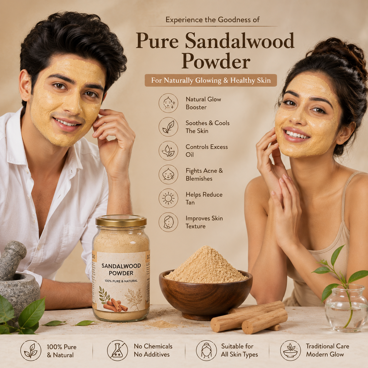 ✨Calm, Refresh & Nourish Your Skin with 100% Pure Sandalwood Powder🌸