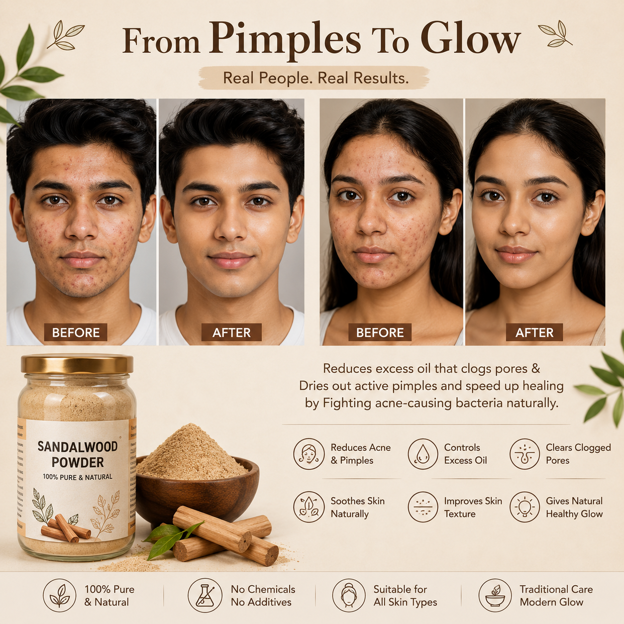 ✨Calm, Refresh & Nourish Your Skin with 100% Pure Sandalwood Powder🌸