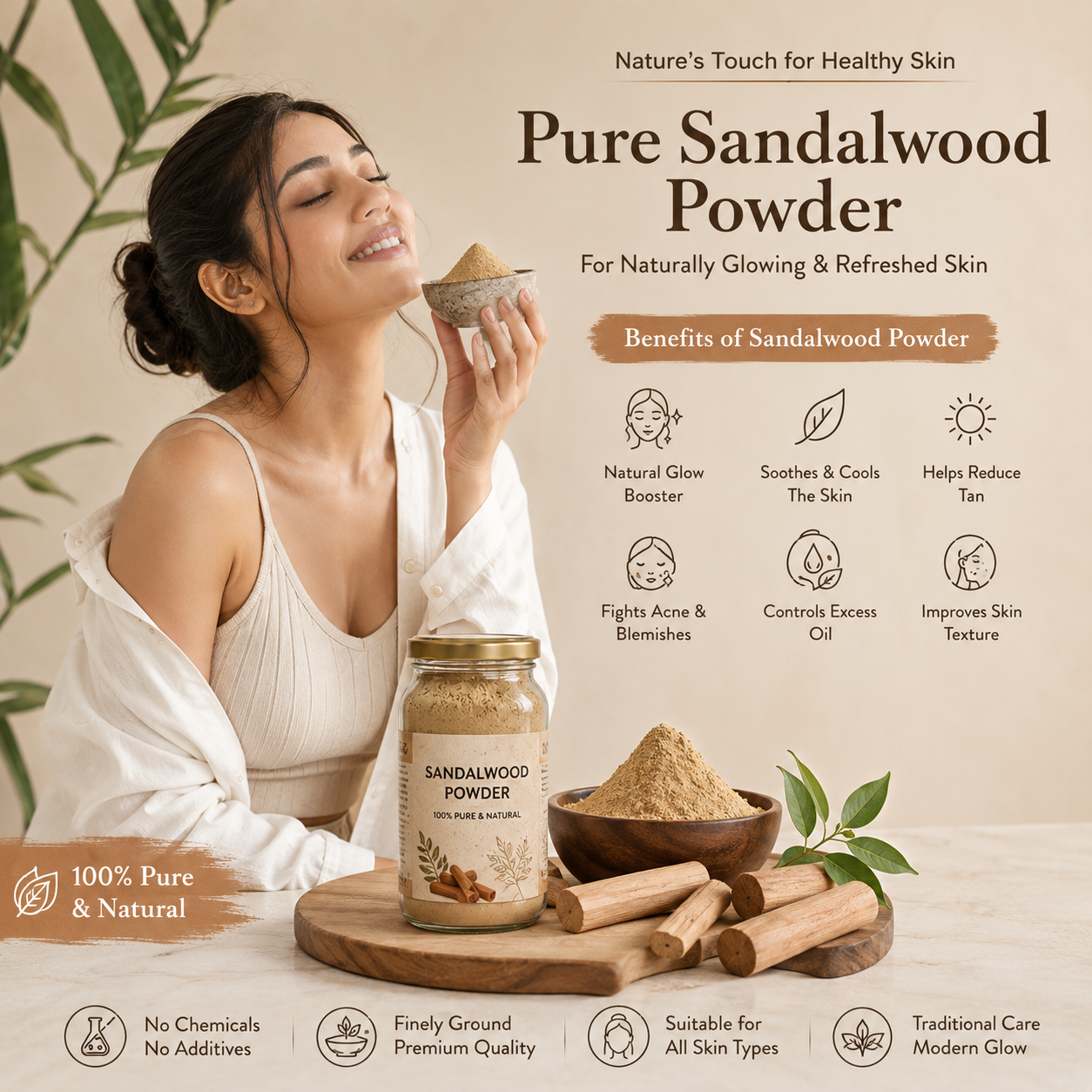 ✨Calm, Refresh & Nourish Your Skin with 100% Pure Sandalwood Powder🌸